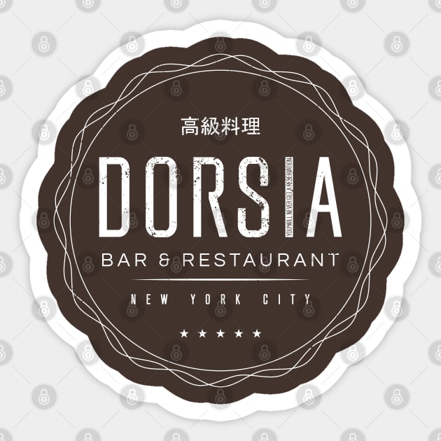 Dorsia (aged look) Sticker by MoviTees.com